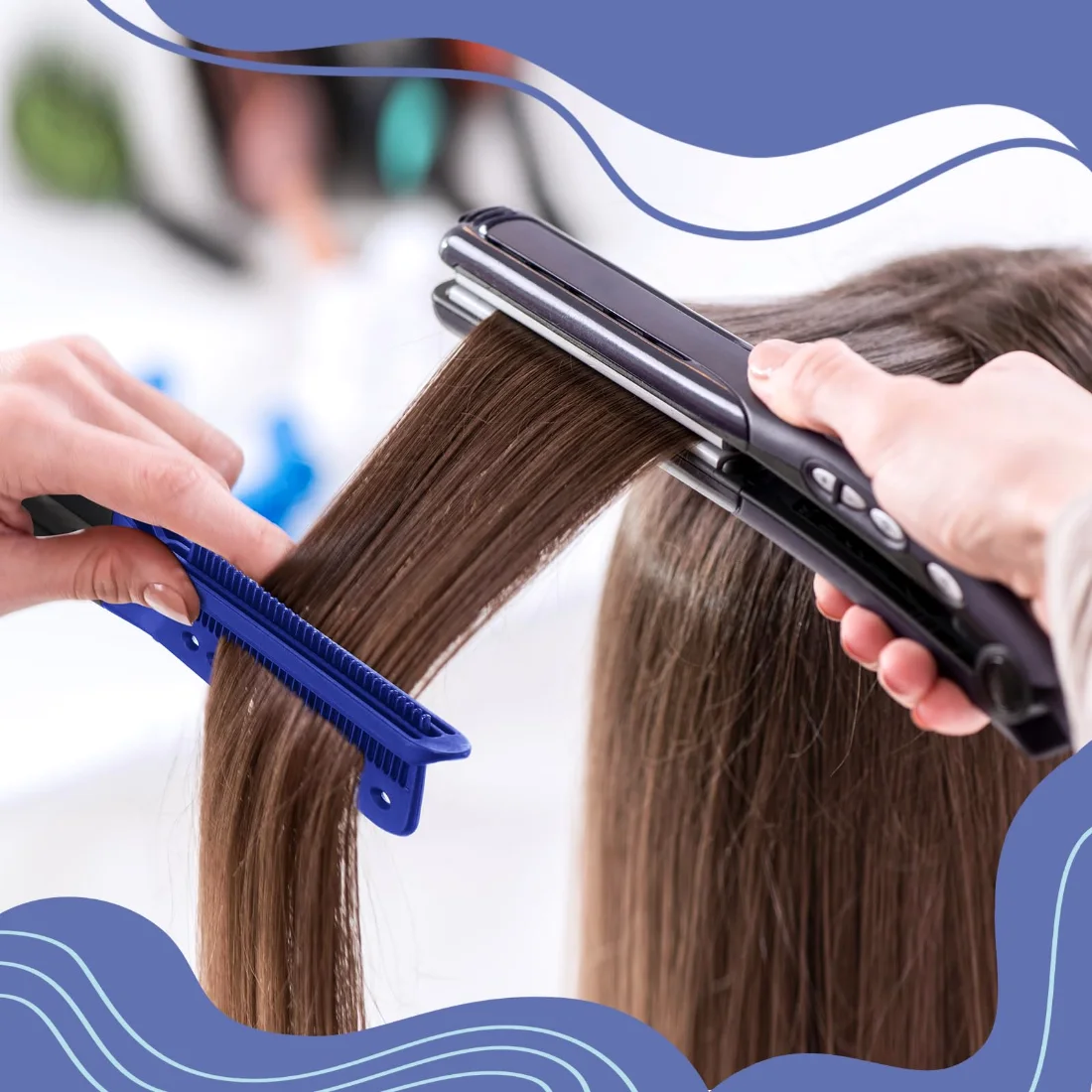 CHENGU Boar bristle straightening combs, Blue, Black, view 3