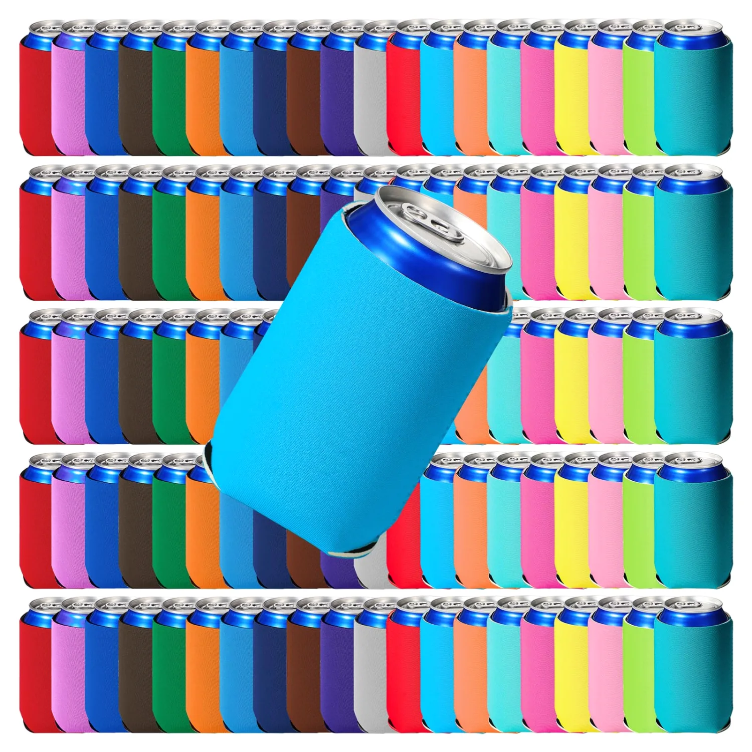 CHENGU Blank neoprene can cooler sleeves, Blank, Vivid Colors, 100 pcs