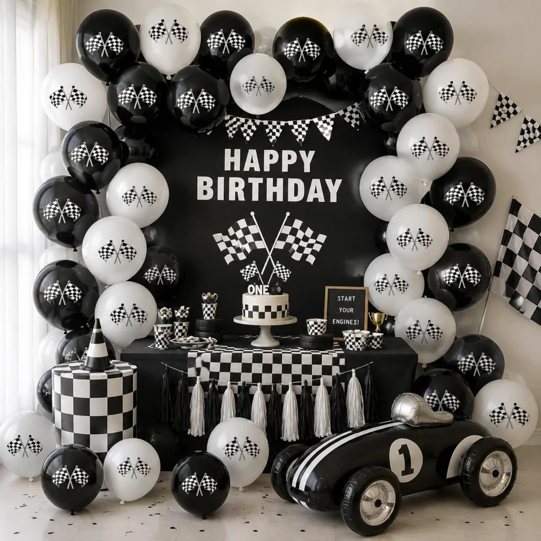 CHENGU Checkered latex balloons, view 2