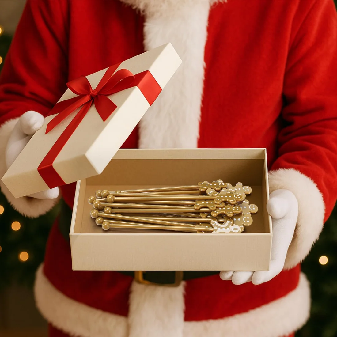 CHENGU Christmas drink stirrers, Gingerbread Man, view 4