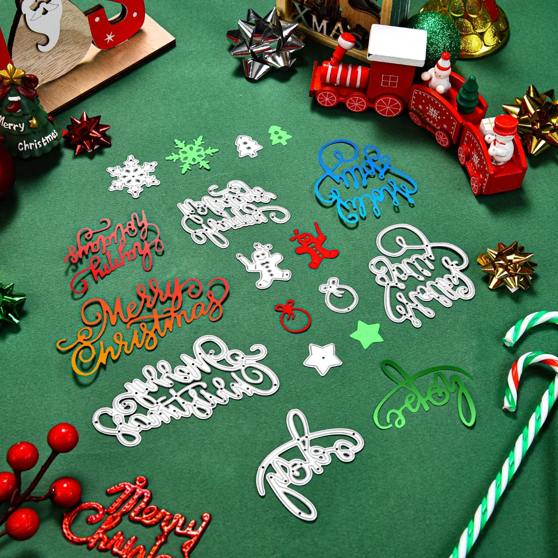 CHENGU Christmas words cutting dies, view 2
