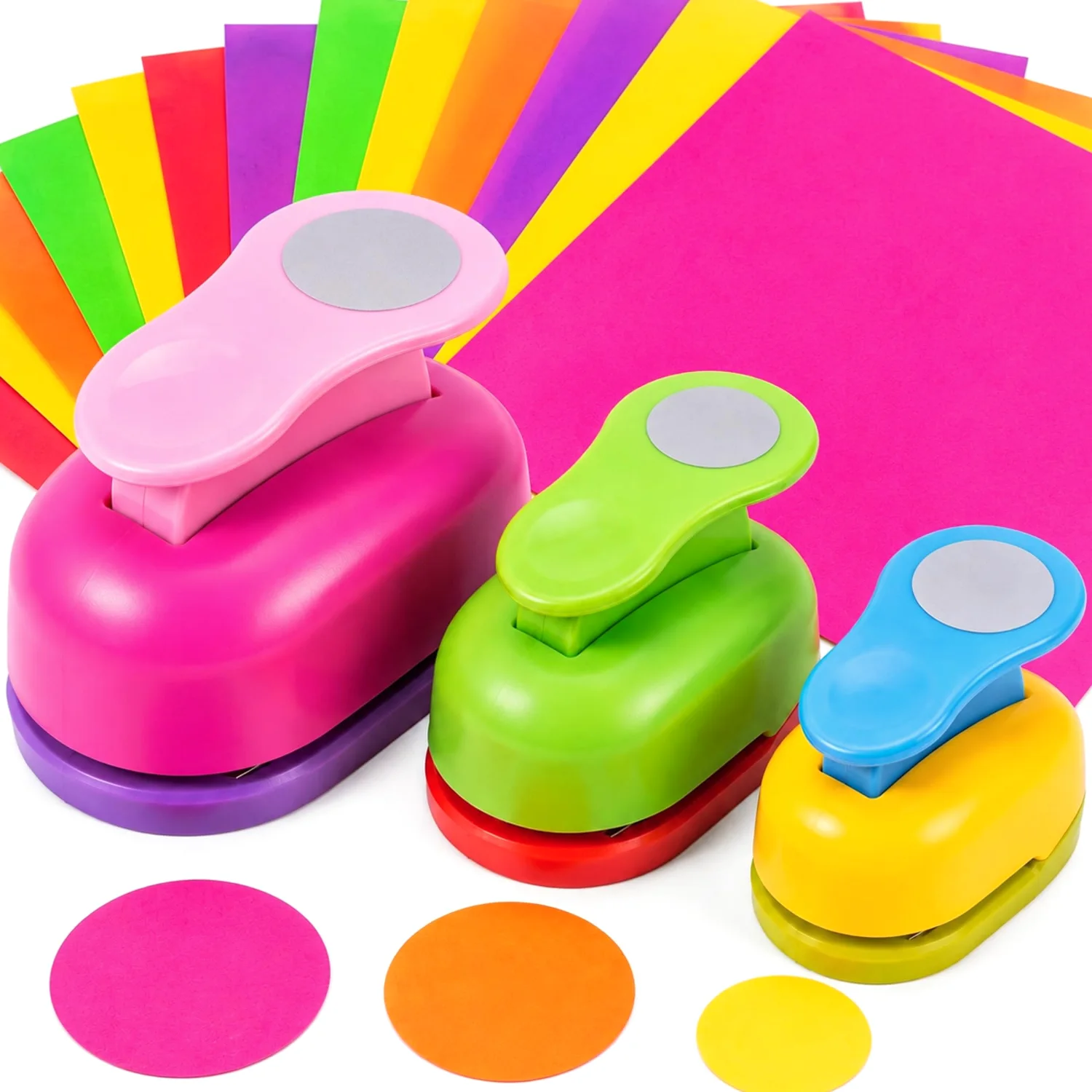 CHENGU Large hole punch set, Random Color, Circle