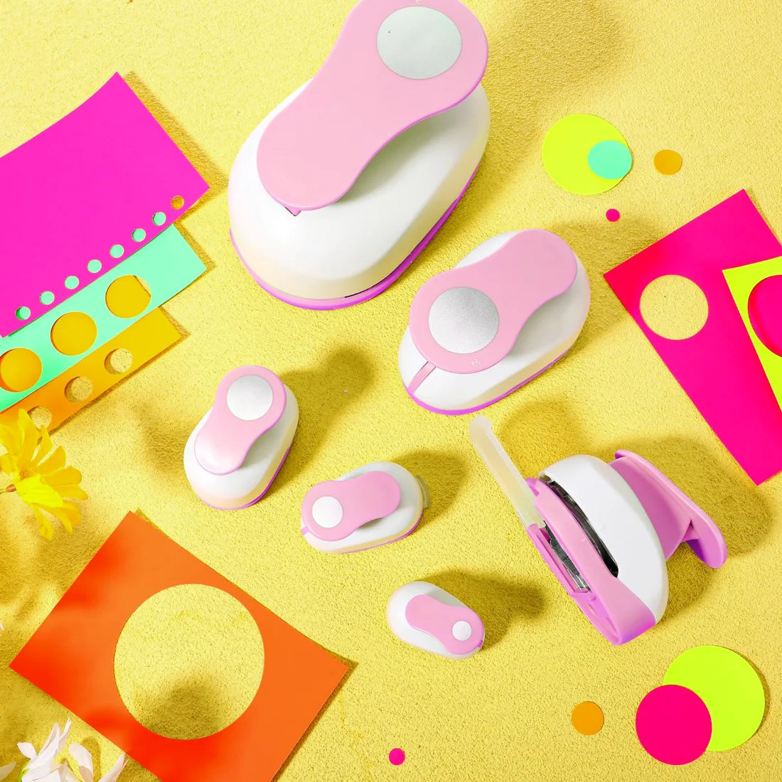 CHENGU Hole punches, Pink, Circle, view 2