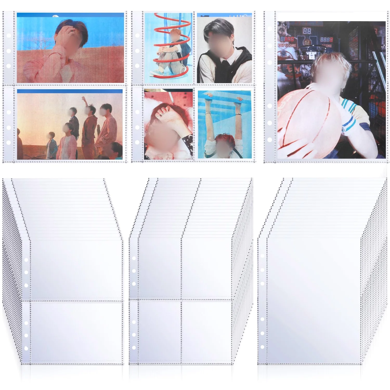 CHENGU Binders, pockets and binding, 30 to 60 pcs, Clear, 5.3 x 8.2, 30 pcs