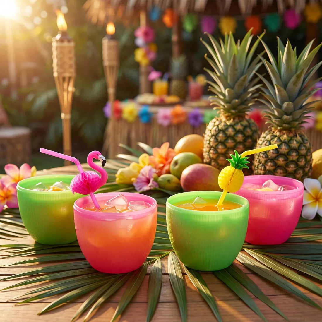CHENGU Party cups, 48 pcs, Pink,Green, view 2