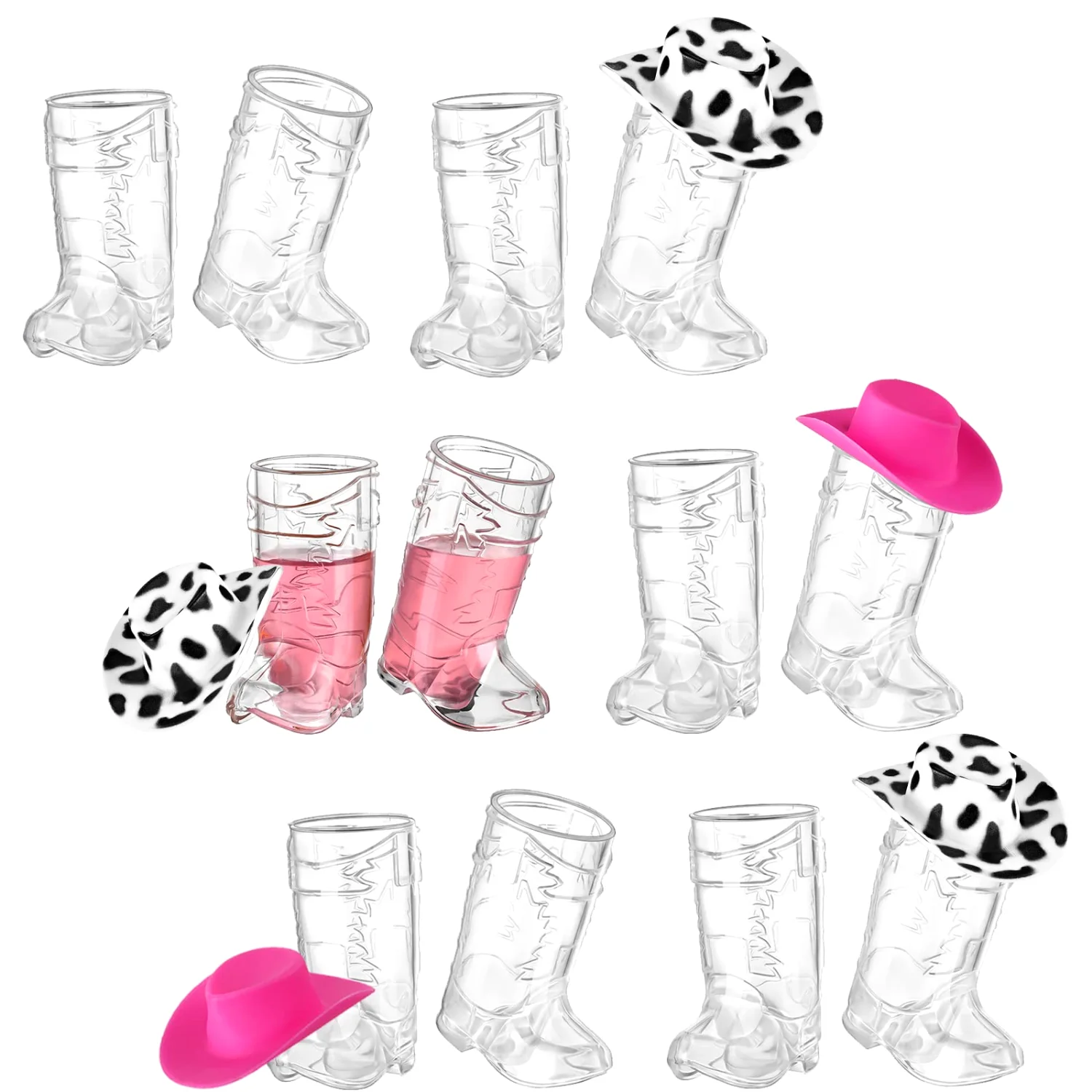 CHENGU Shot glasses, 20 pcs, White, Cow Color