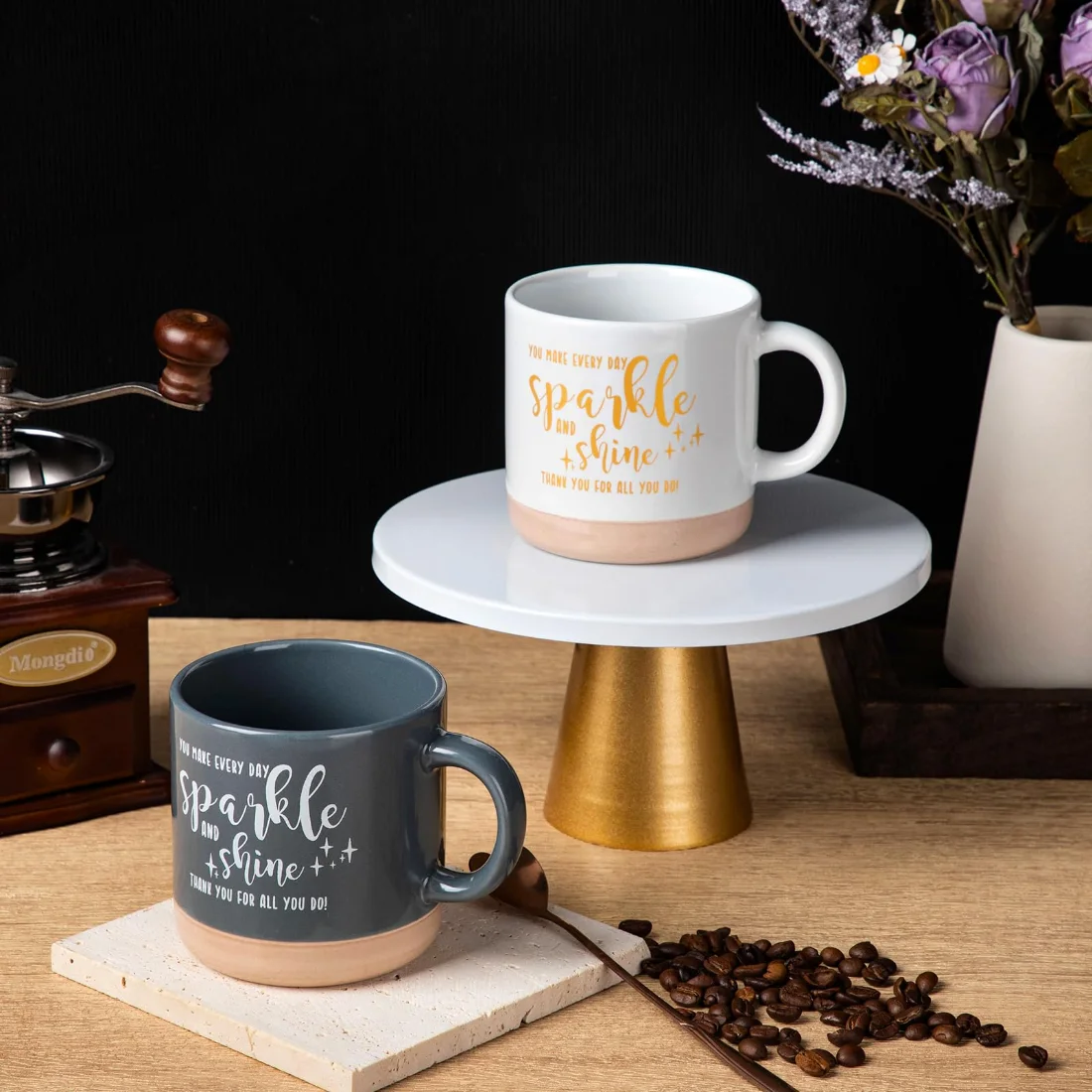 CHENGU Appreciation coffee mugs, Multicolor, Words, 2 pcs, view 2