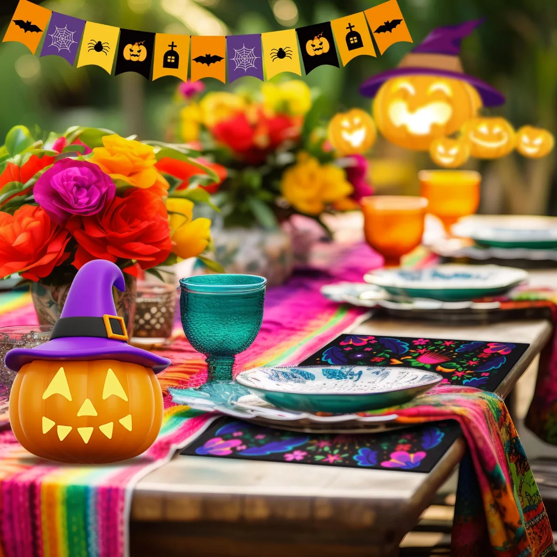 CHENGU Halloween ghost placemats, Mexican, view 5