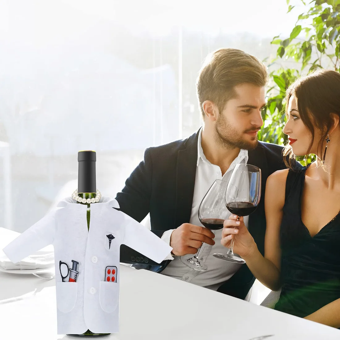 CHENGU Doctor coat wine bottle cover, view 3