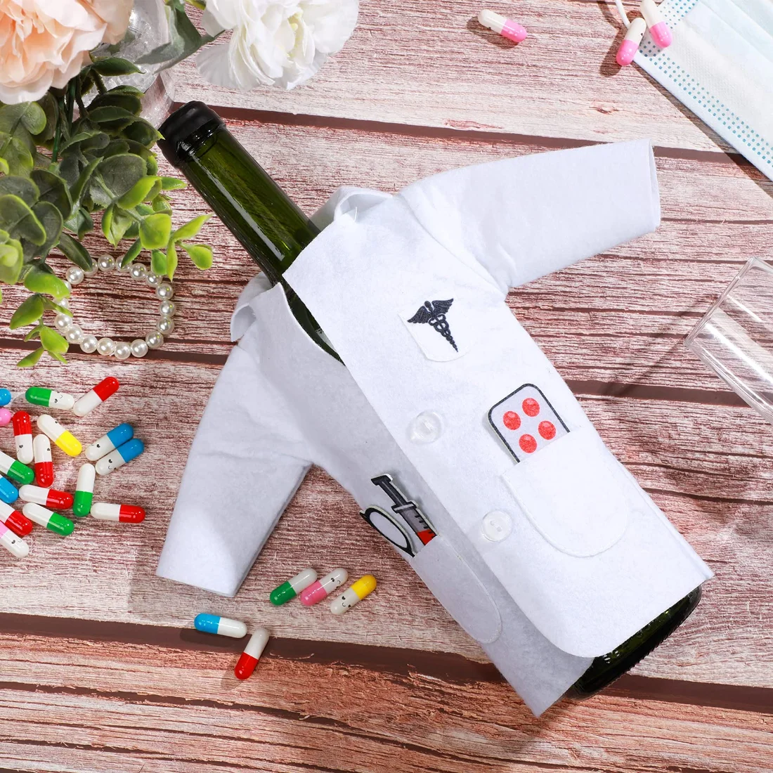 CHENGU Doctor coat wine bottle cover, view 4
