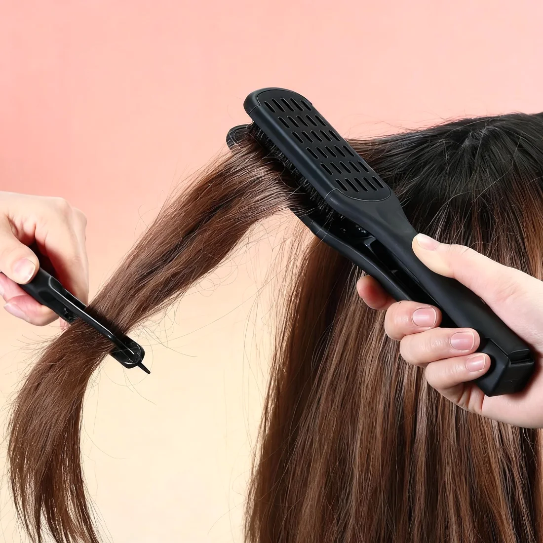 CHENGU Boar bristle straightening combs, Black, view 2