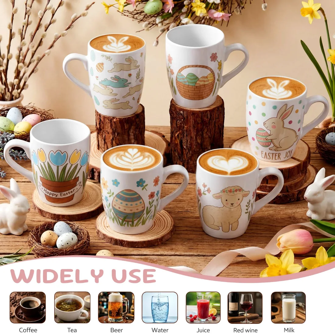 CHENGU Easter bunny ceramic mugs, view 2