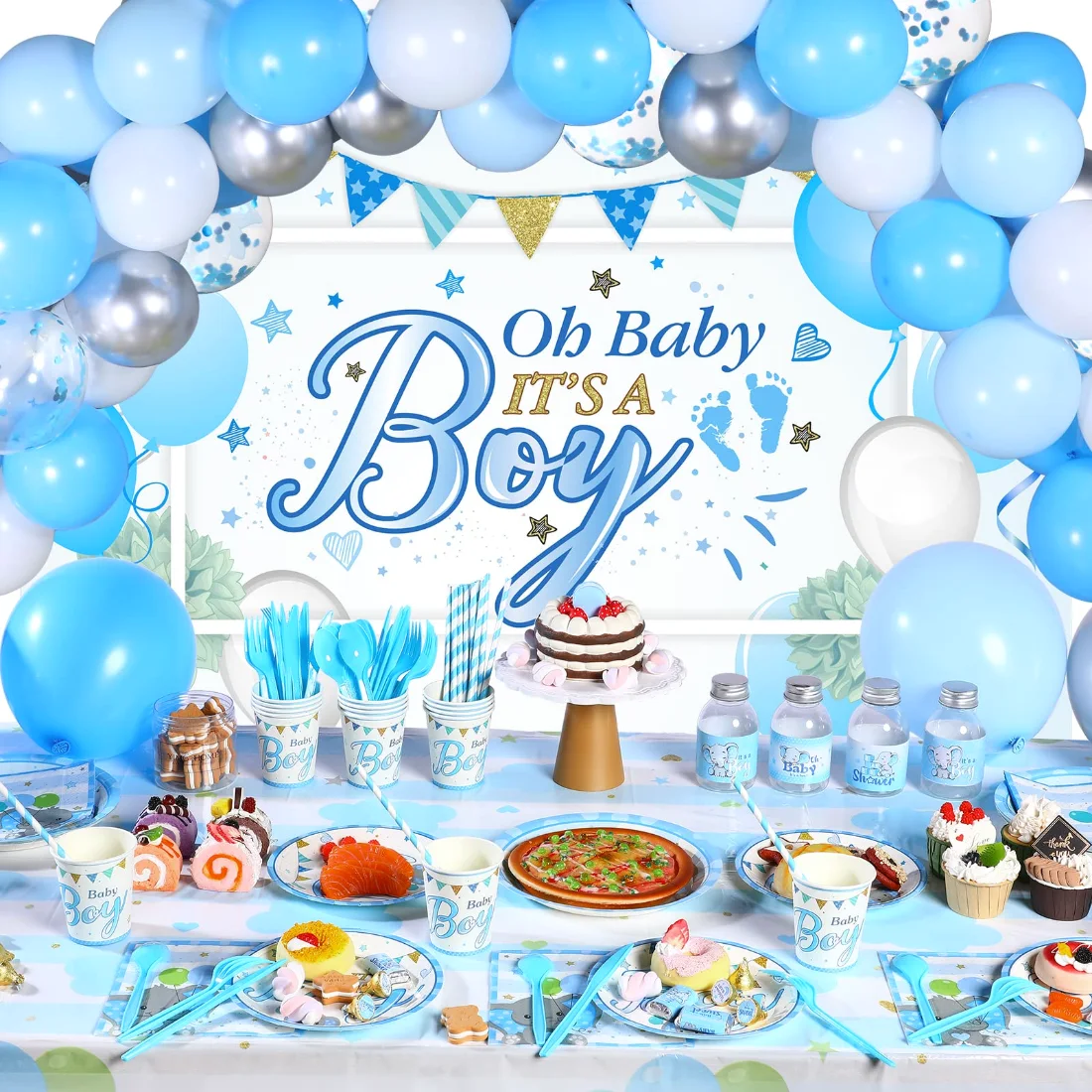 CHENGU Elephant baby shower party decorations, view 2