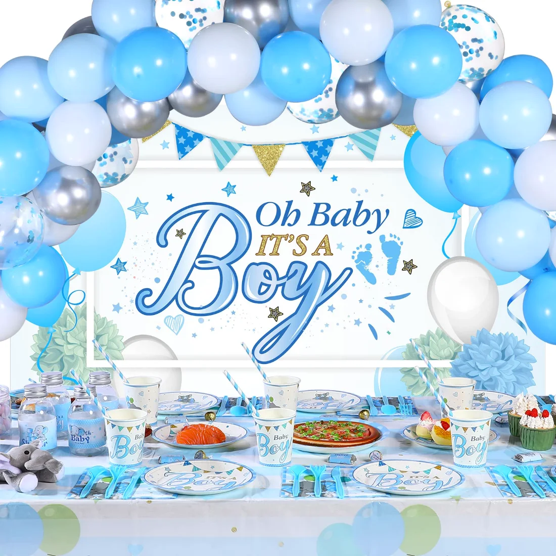 CHENGU Elephant baby shower party decorations, view 3
