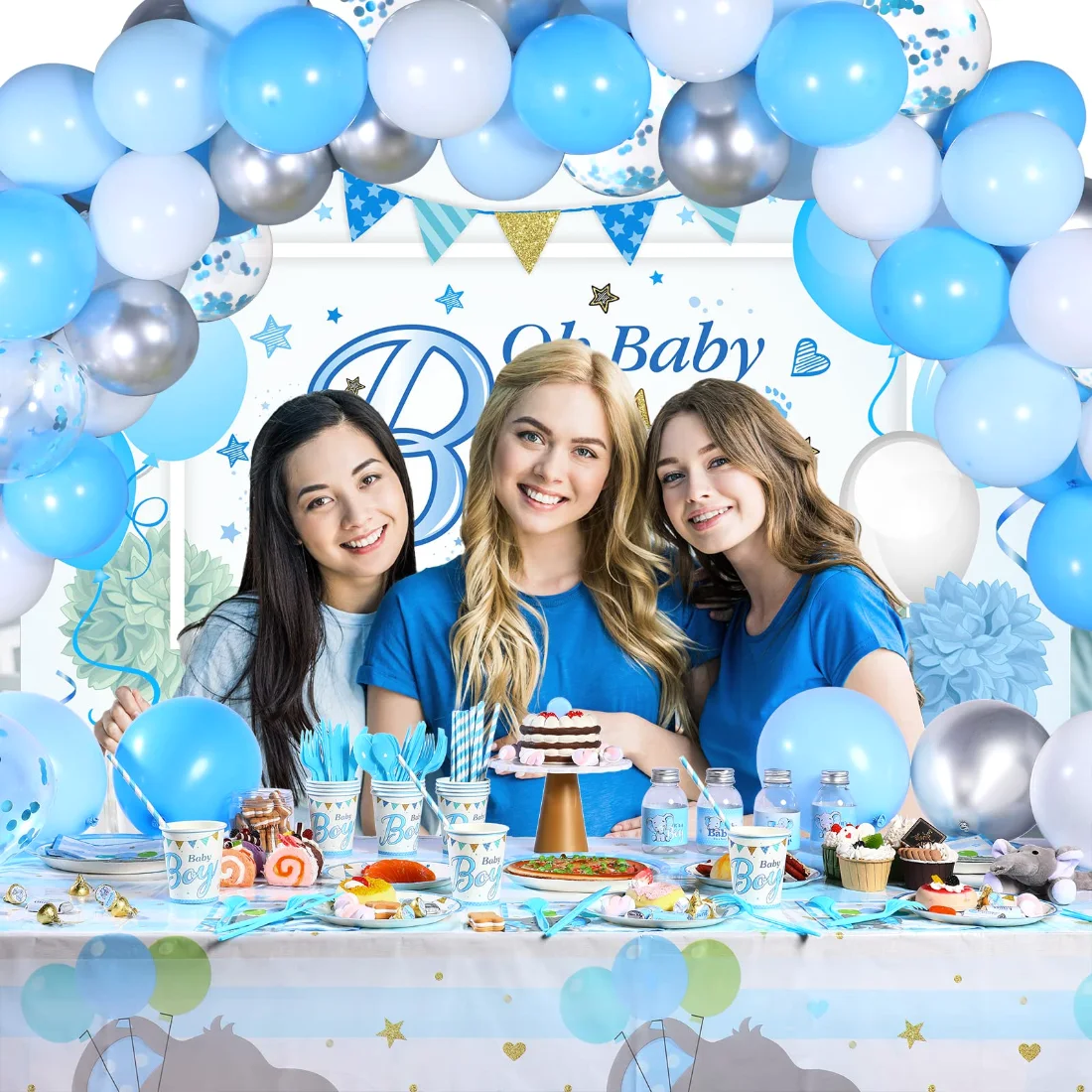 CHENGU Elephant baby shower party decorations, view 4