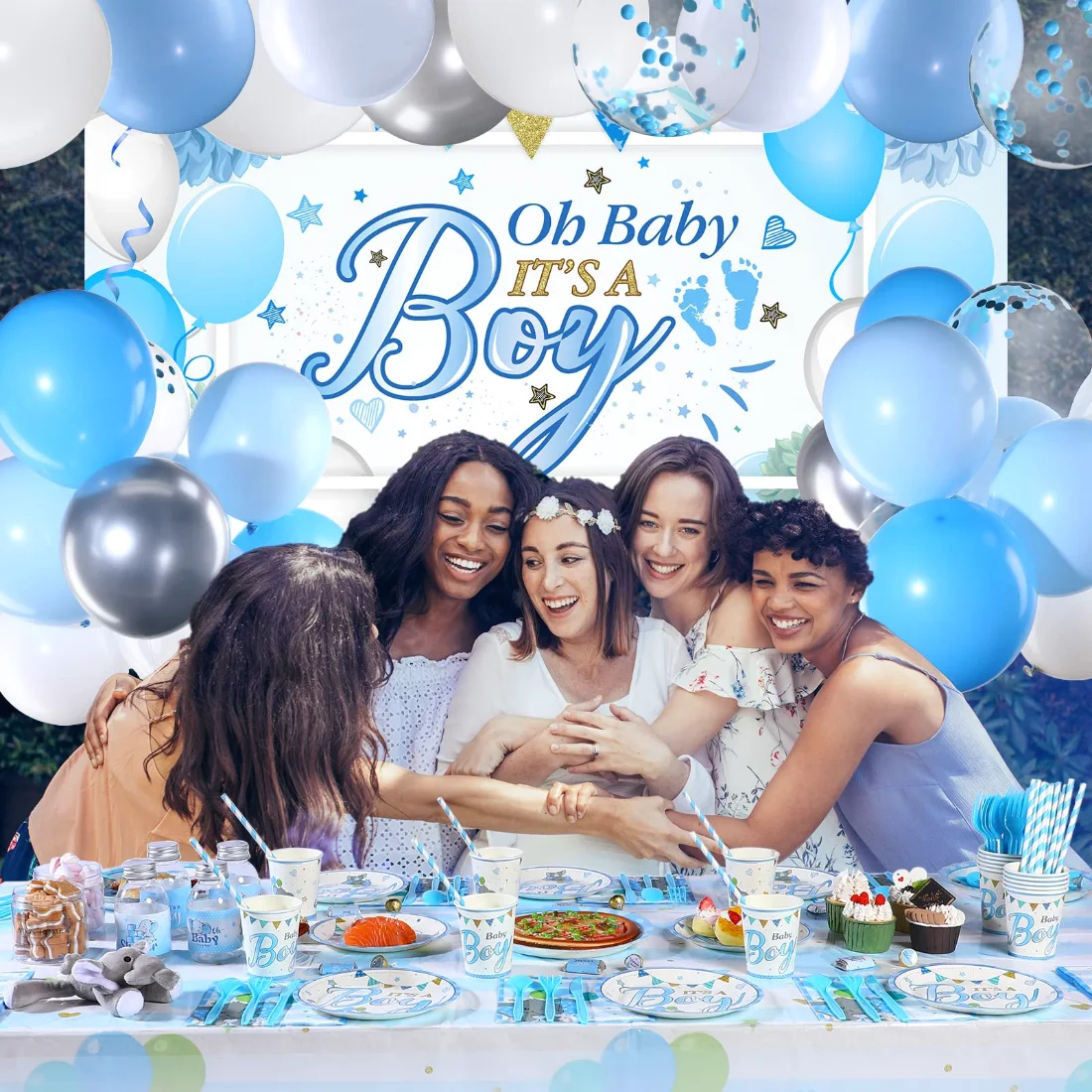 CHENGU Elephant baby shower party decorations, view 5