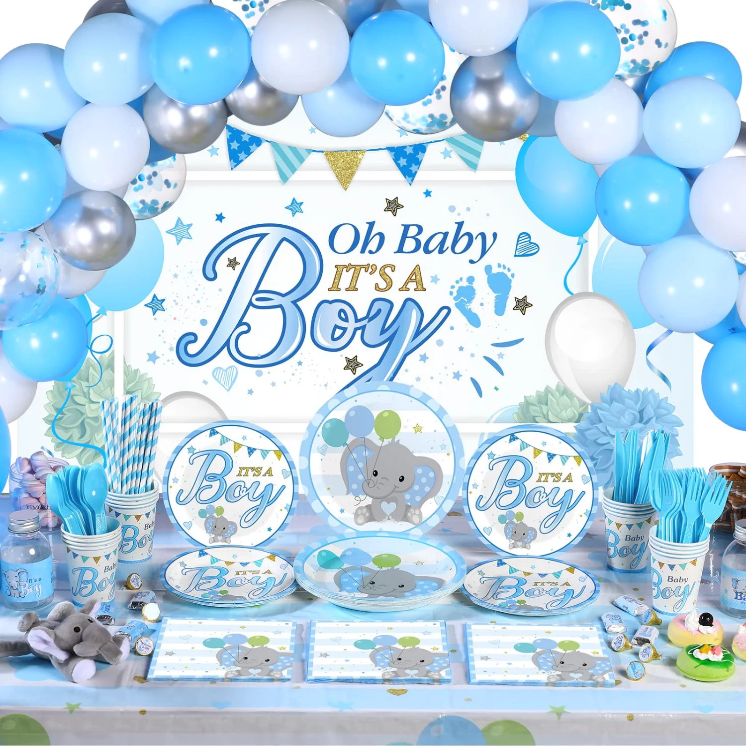 CHENGU Elephant baby shower party decorations