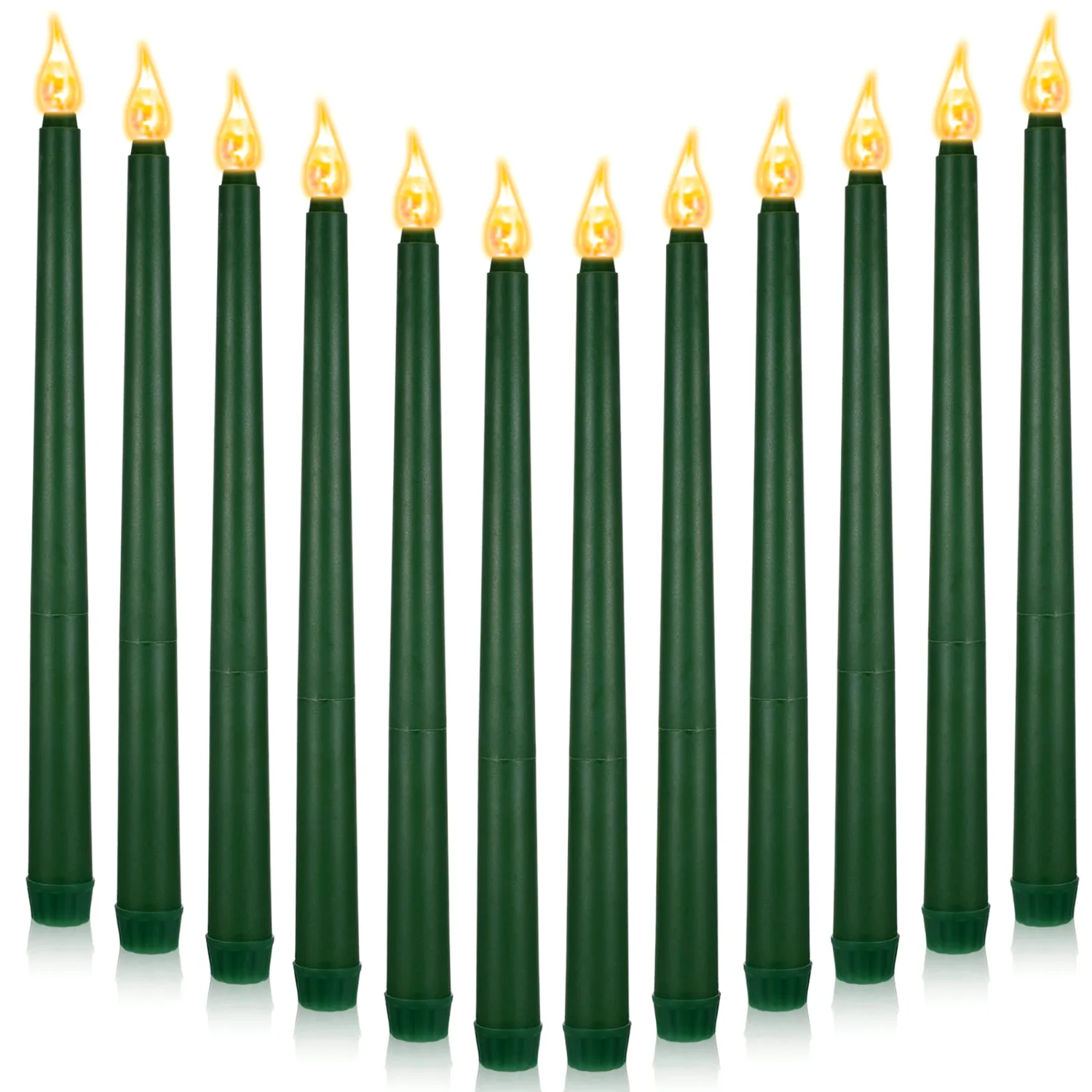 CHENGU Flameless LED taper candles, Green, Taper