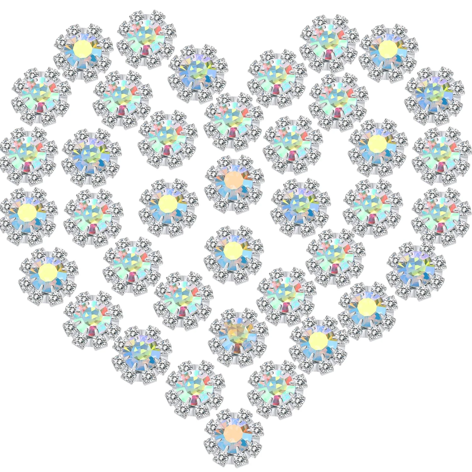 CHENGU Rhinestones and embellishments, Silver-Colored
