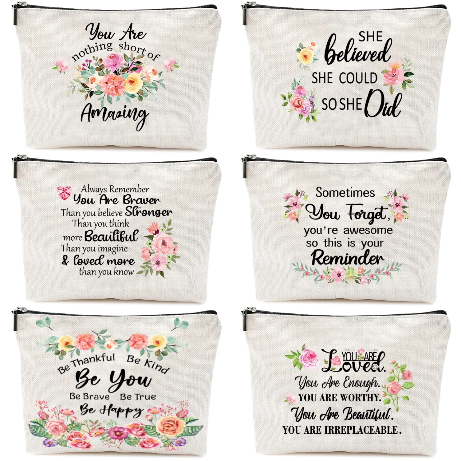 CHENGU Canvas makeup bags, Floral