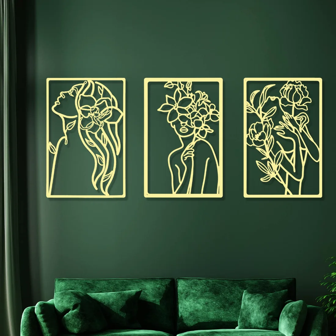 CHENGU Wall art and home decor, 3 pcs, 12.99 x 11.1 inches, Floral, view 2