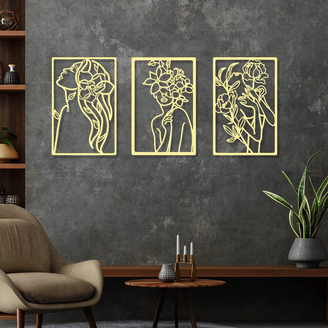 CHENGU Wall art and home decor, 3 pcs, 12.99 x 11.1 inches, Floral, view 3