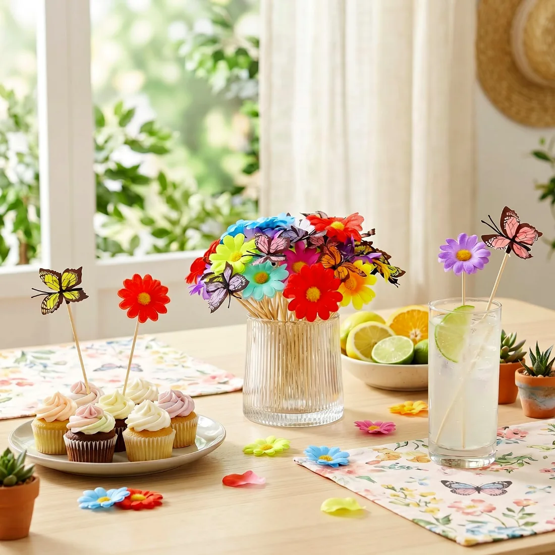 CHENGU Flower cocktail picks, Flower Butterfly, view 2