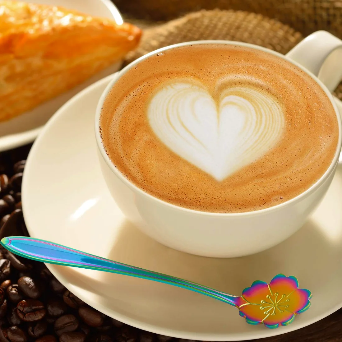 CHENGU Flower coffee spoons, Rainbow, view 4