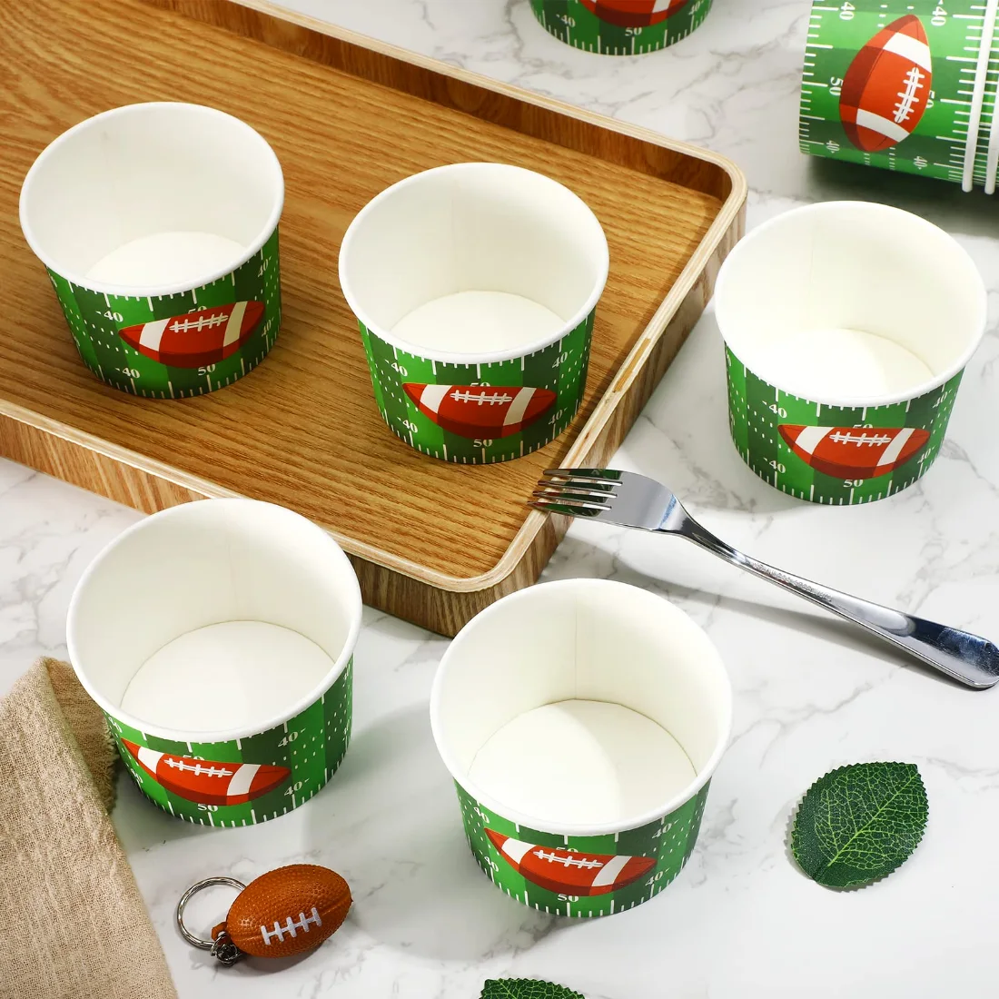 CHENGU Football snack bowls, Fresh, 48 pcs, view 4