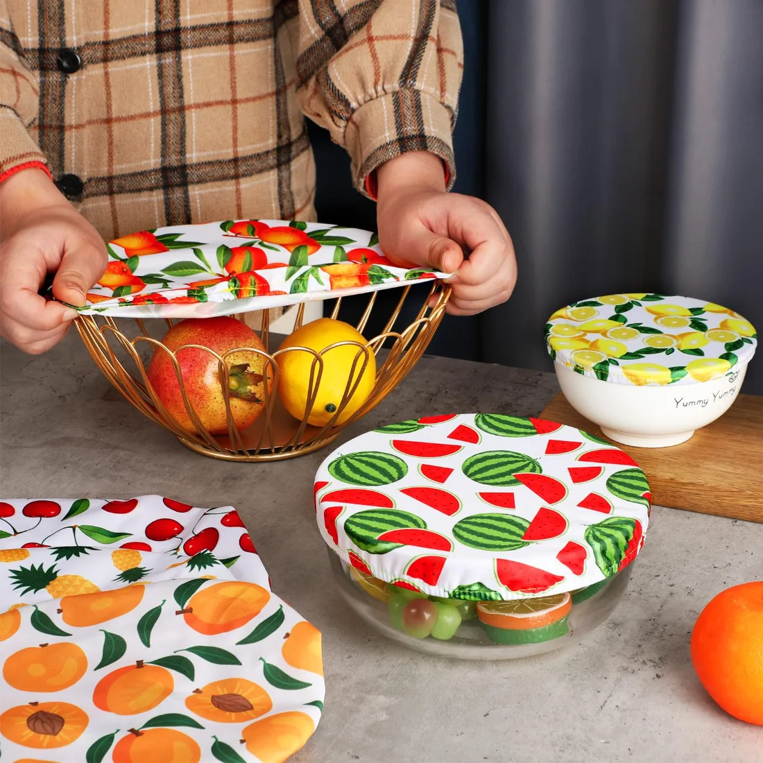 CHENGU Bowl covers, Fruit, Bright Color, view 3