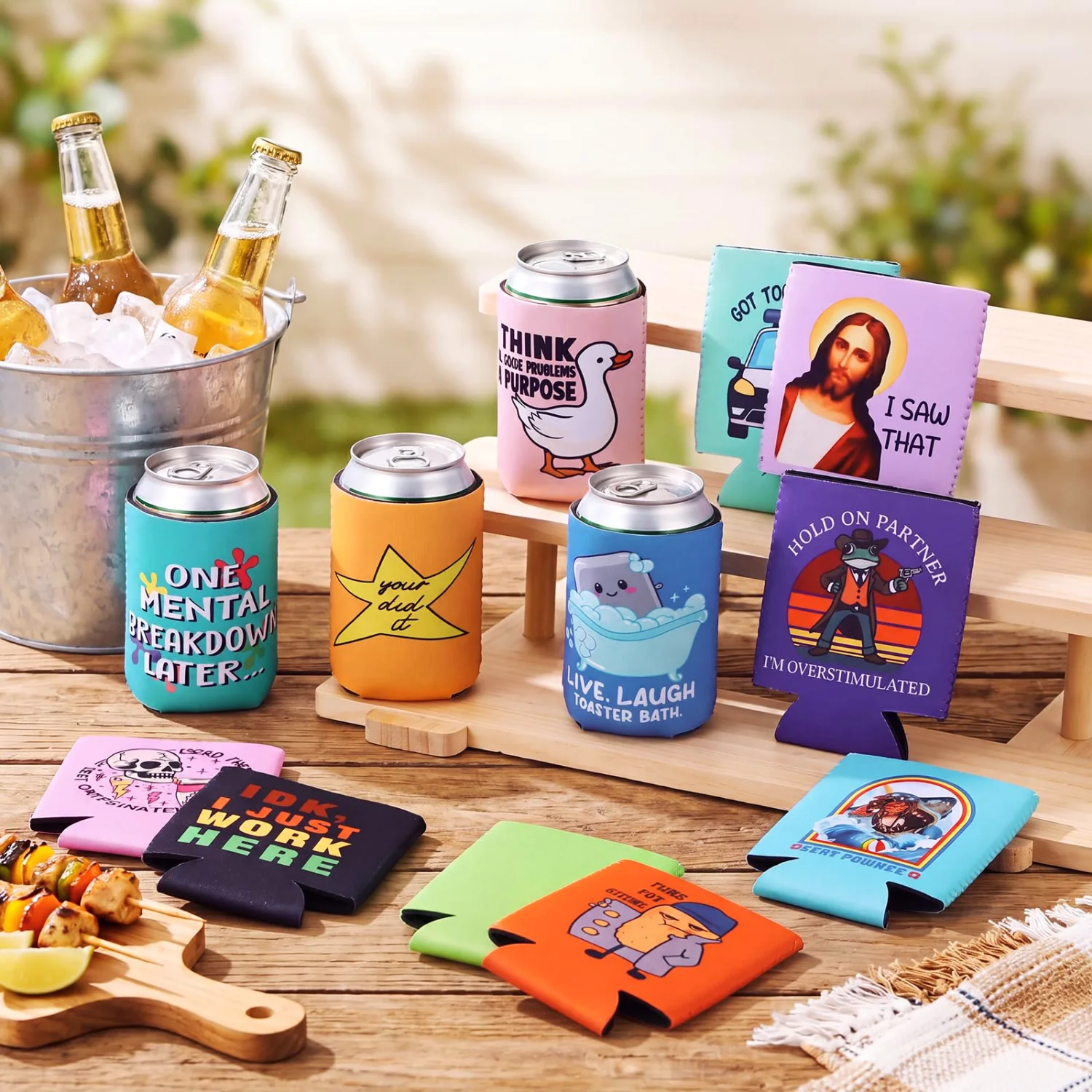 CHENGU Funny quotes beer can sleeves