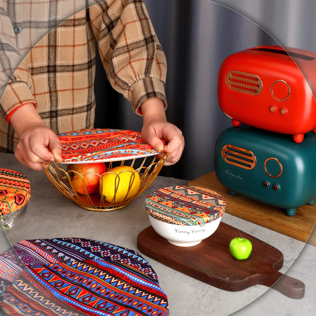 CHENGU Fabric bowl covers, Geometry, view 2