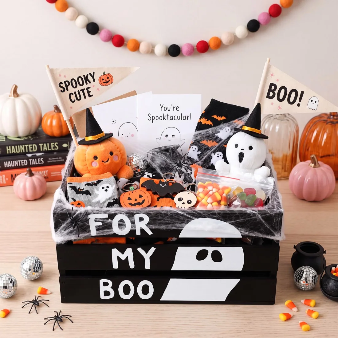 CHENGU Ghost design Halloween wooden crates, view 3