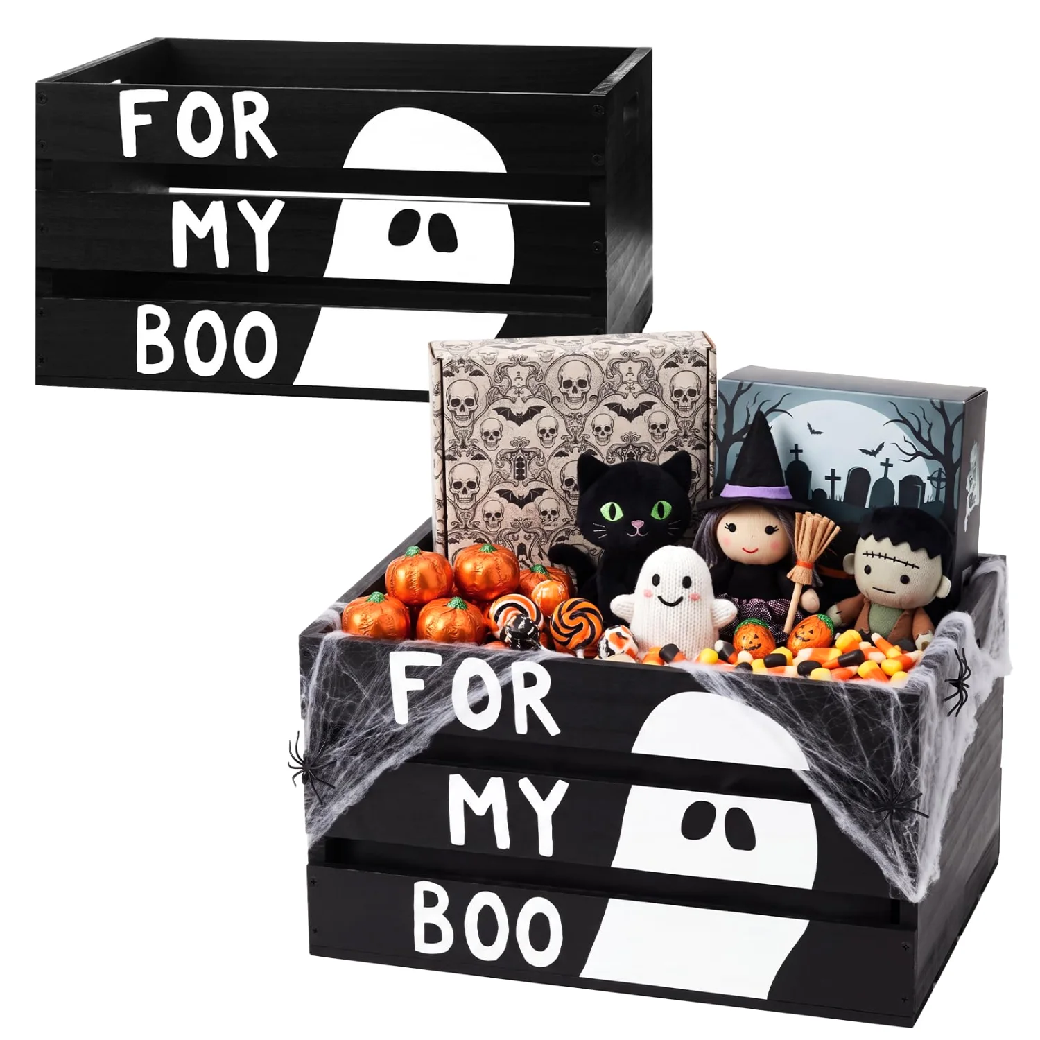 CHENGU Ghost design Halloween wooden crates