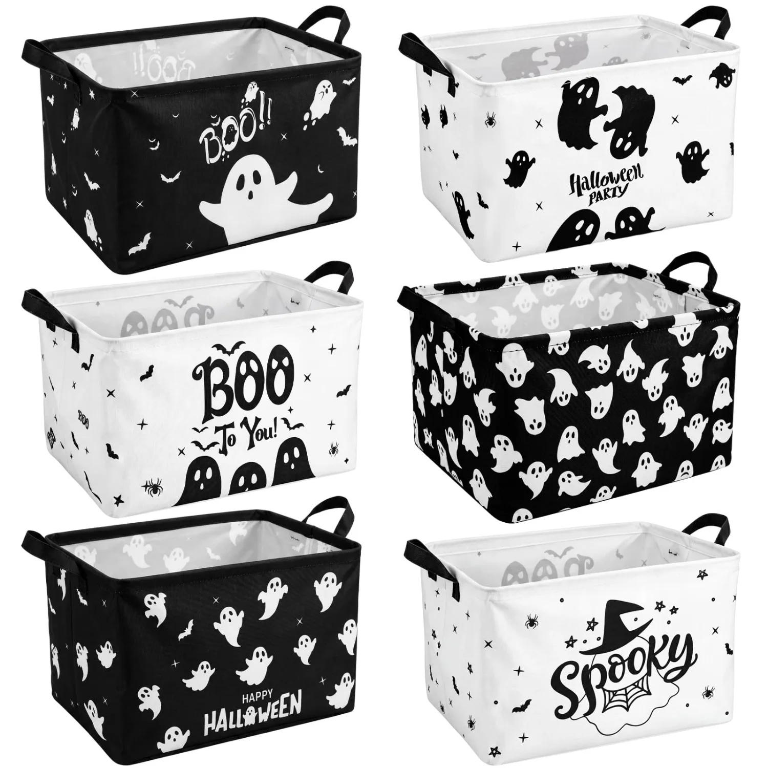 CHENGU Collapsible holiday storage bins, Ghost, 6 pcs