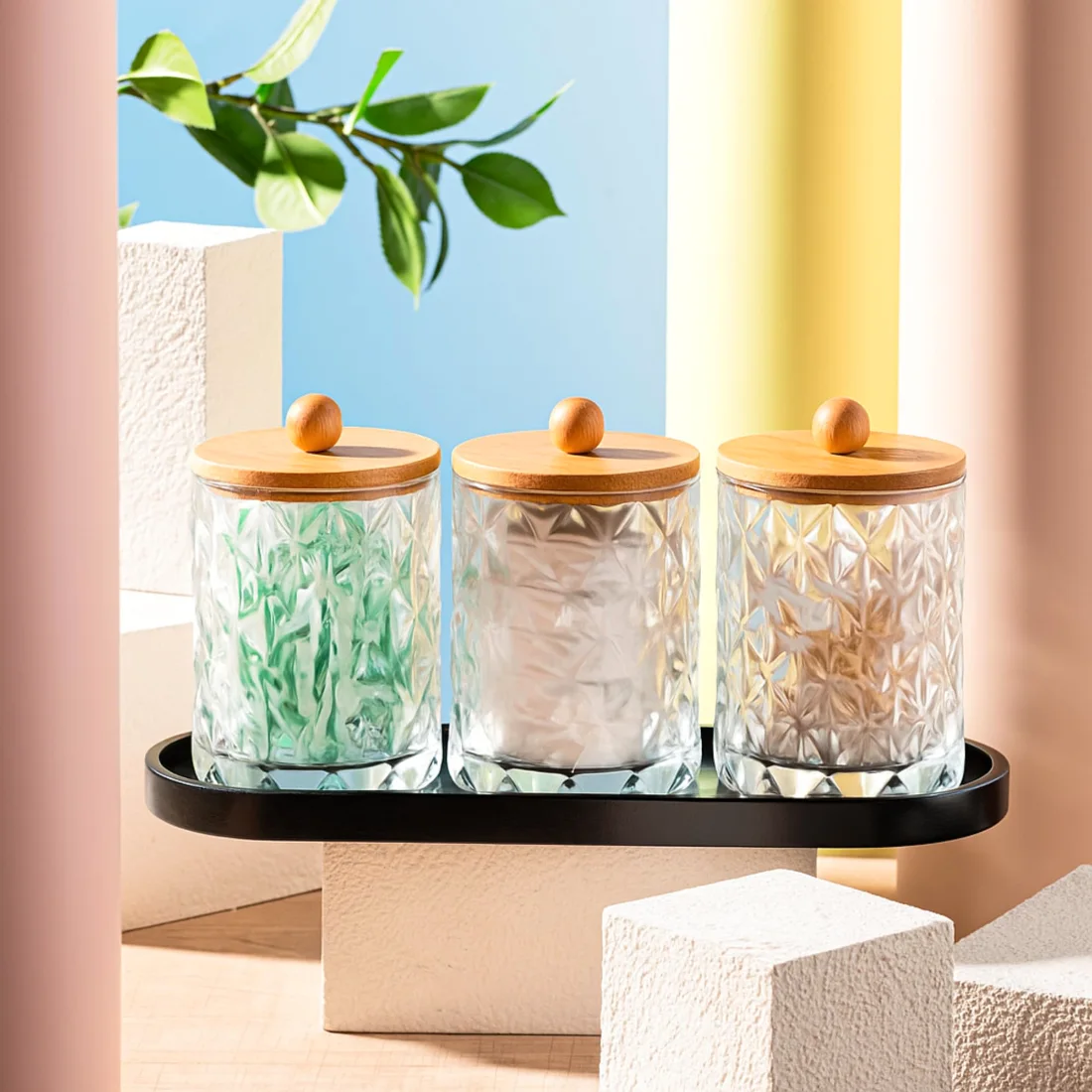 CHENGU Glass apothecary jars with lids, view 3
