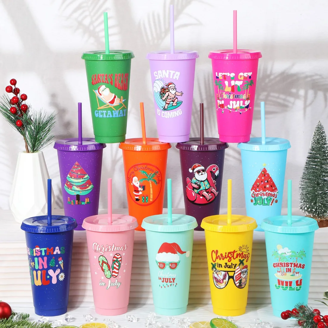 CHENGU Mugs and tumblers, 12 colors, 24 oz, 24 pcs, view 2