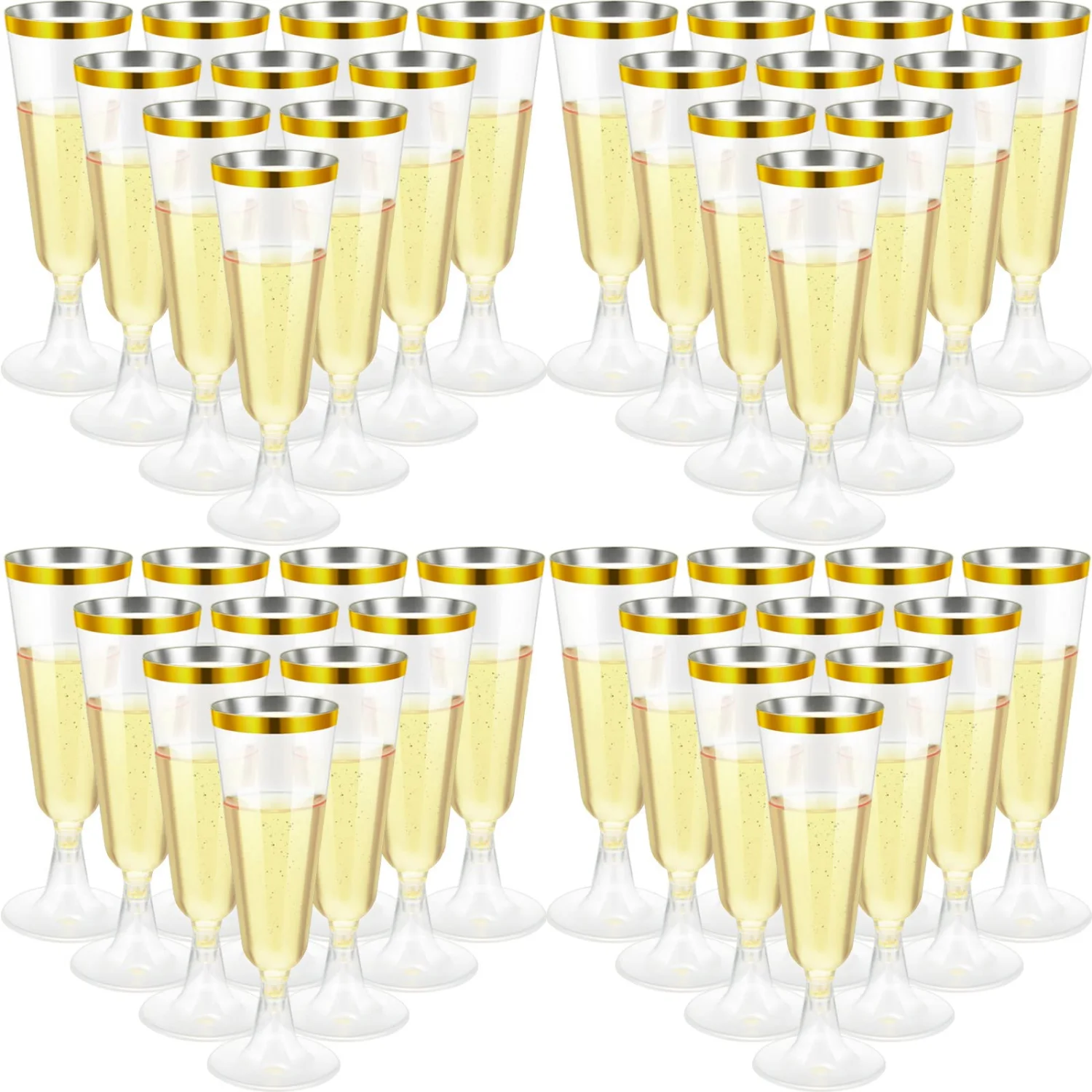 CHENGU Champagne flutes, Gold Rim
