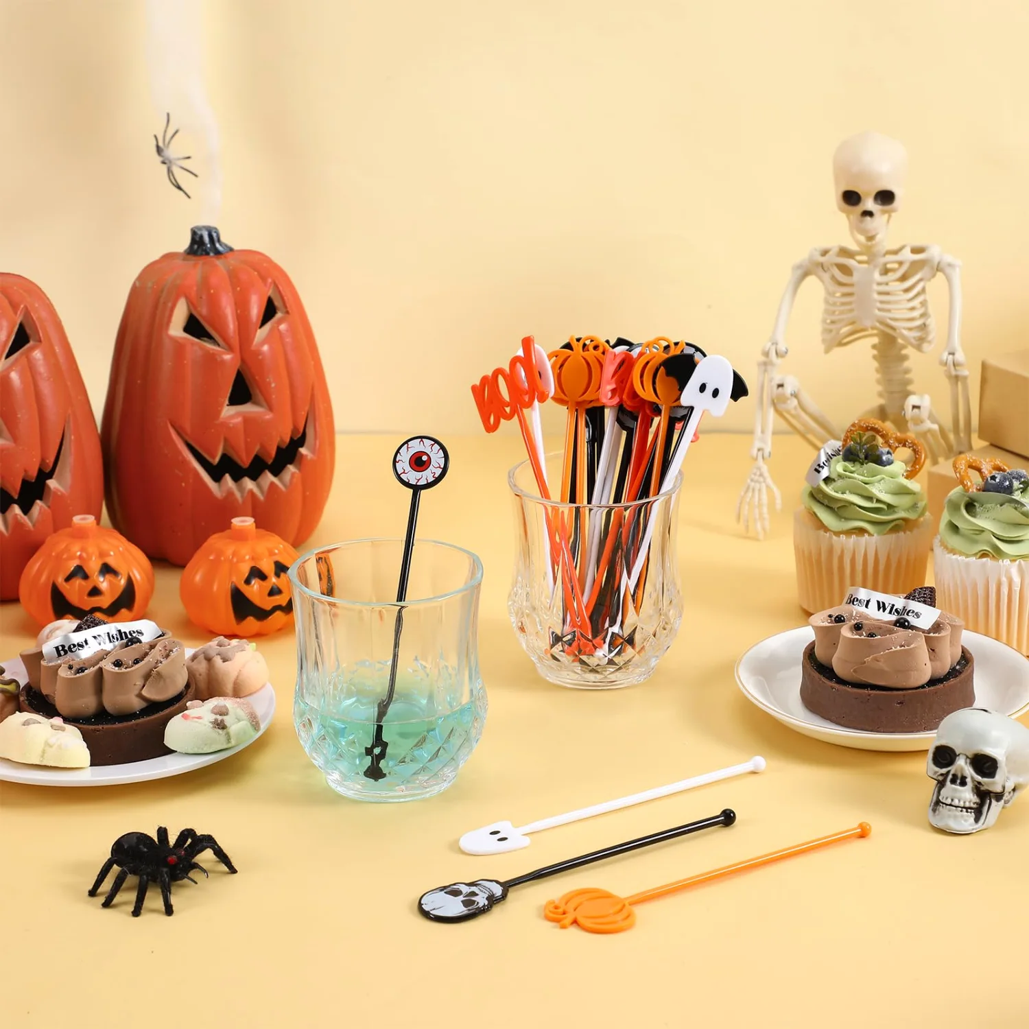 CHENGU Halloween swizzle sticks