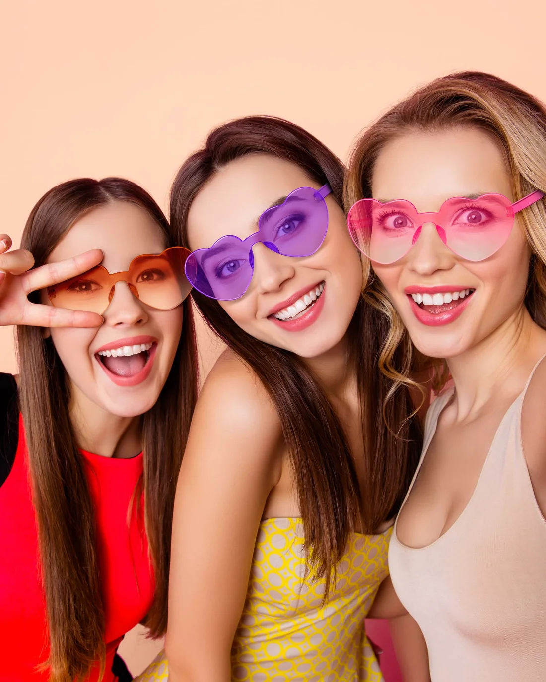 CHENGU Heart shape rimless sunglasses, view 3