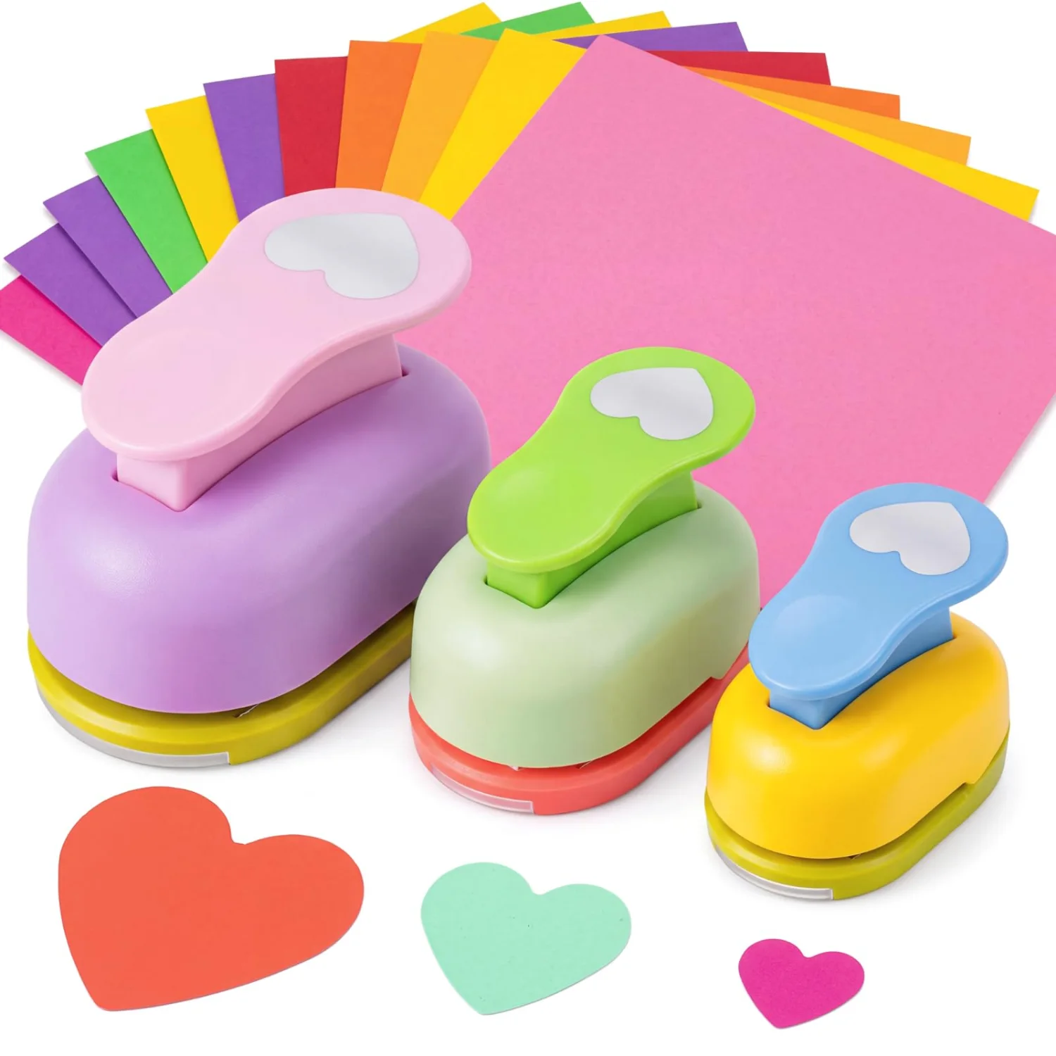CHENGU Large hole punch set, Random Color, Heart