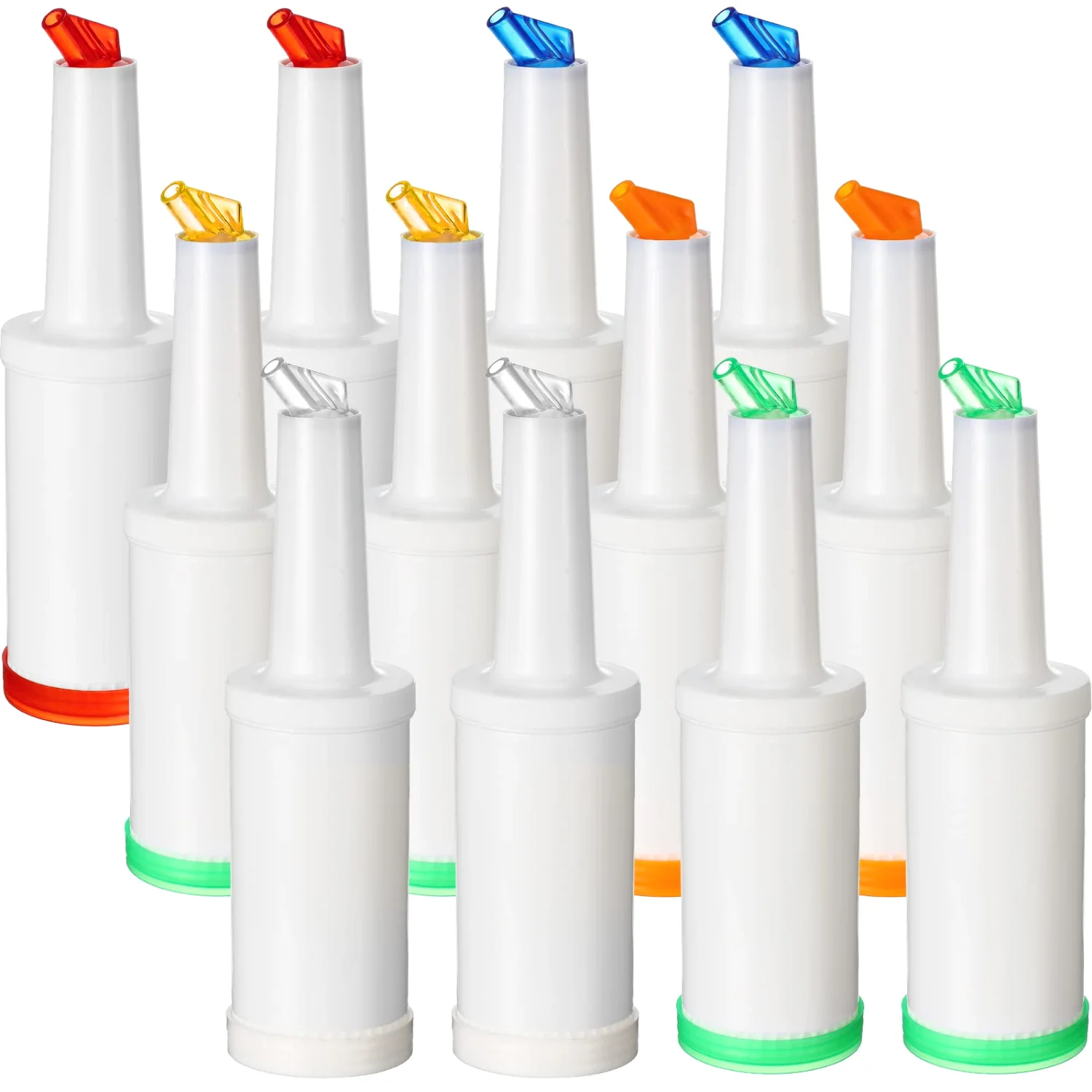 CHENGU Bar juice pour bottles, 34 oz, 6 different colors, 12 pcs