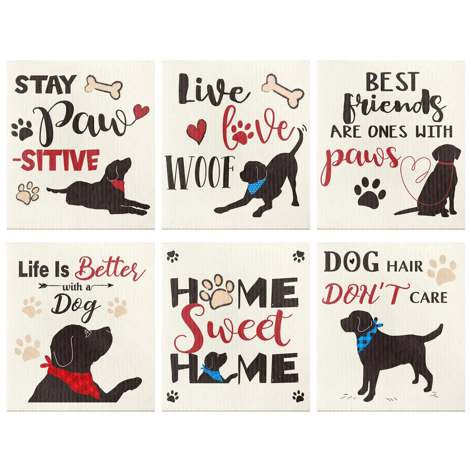 CHENGU Labrador design reusable dishcloths