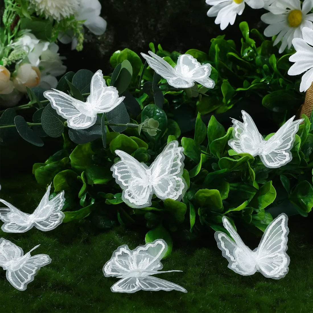 CHENGU Lace organza butterfly appliques, view 2