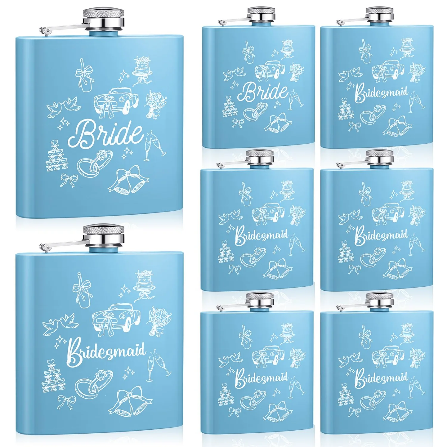 CHENGU Beach trip liquor flasks, Something Blue