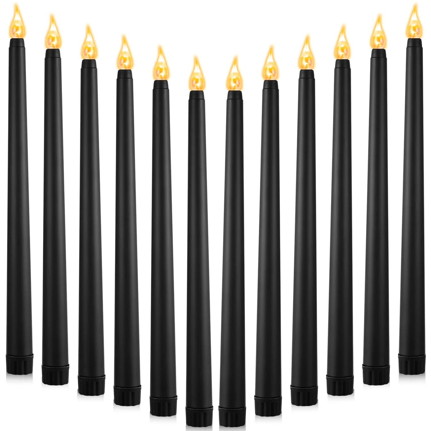 CHENGU Flameless LED taper candles, Black, Taper