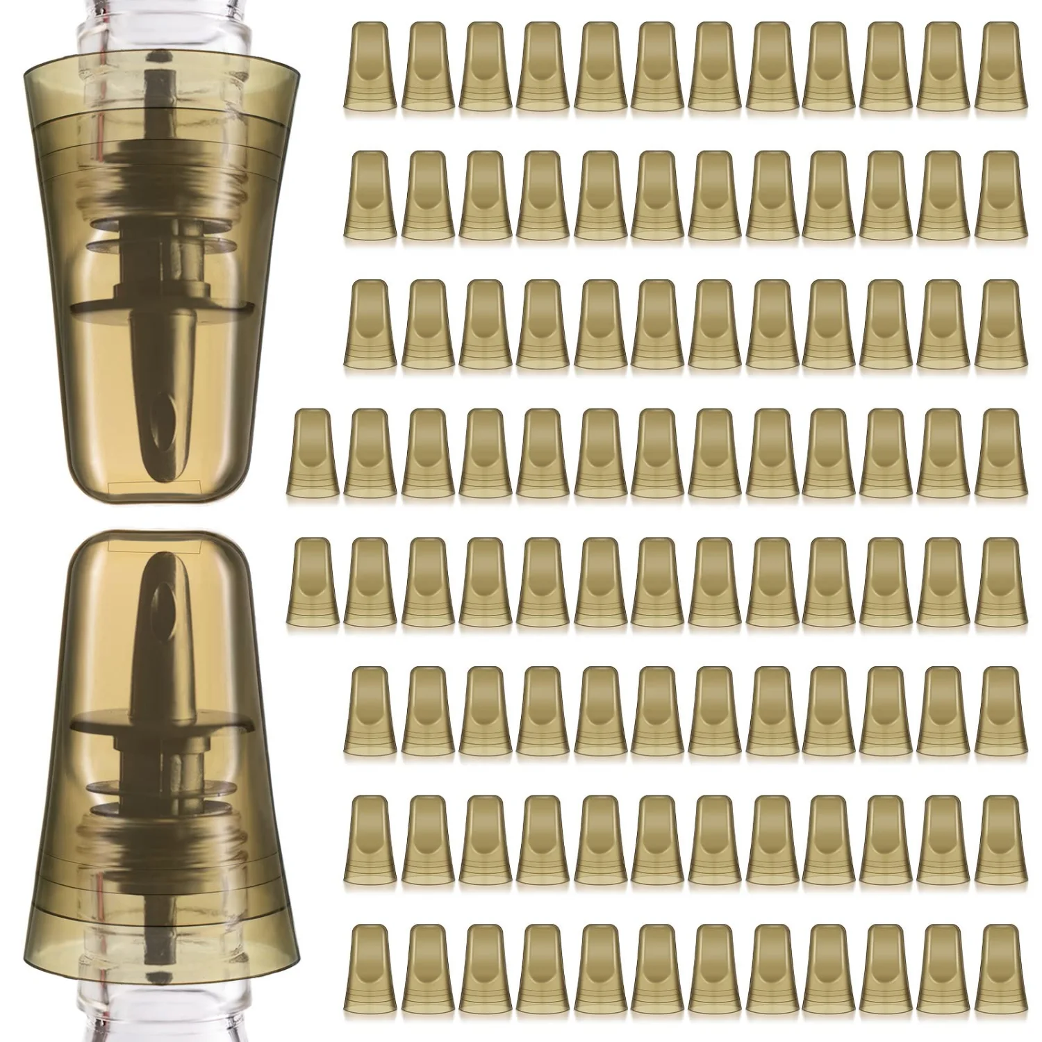 CHENGU Liquor bottle pour spout covers, Champagne, 100 pcs