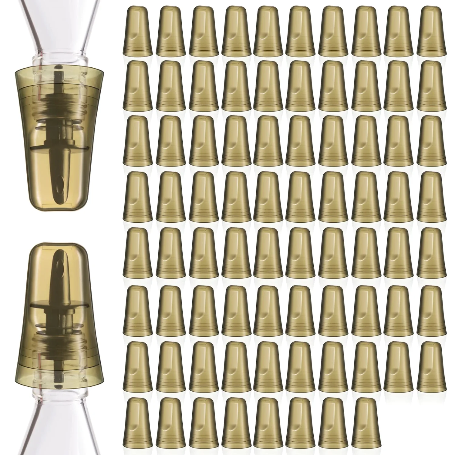 CHENGU Liquor bottle pour spout covers, Champagne, 80 pcs