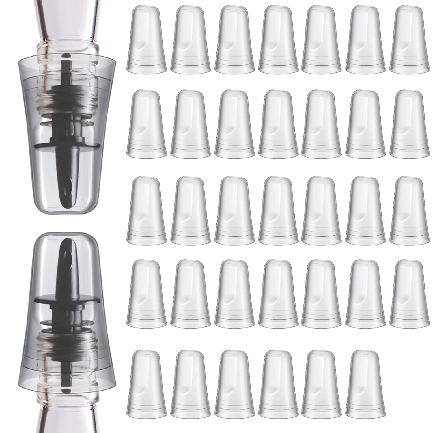 CHENGU Pour spout covers, Clear, 36 pcs