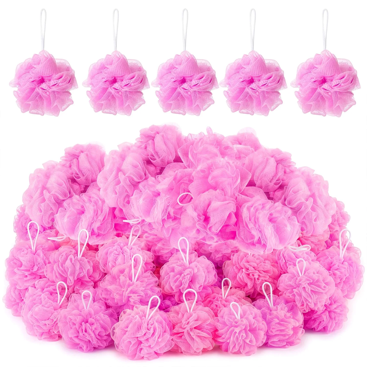 CHENGU Loofah bath sponges, Pink